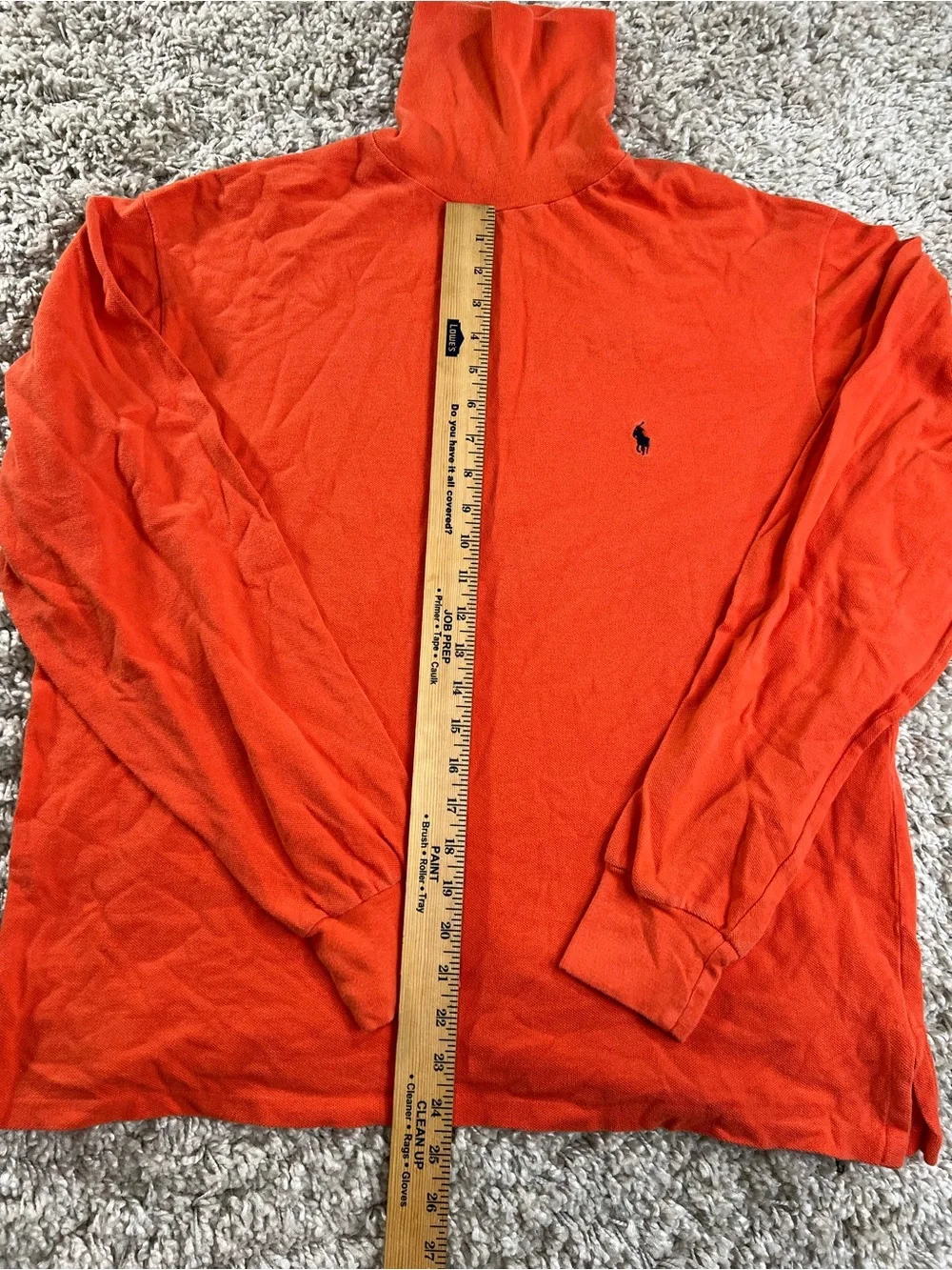 Vintage Polo Ralph Lauren Orange Turtleneck Sweater Made in USA LARGE